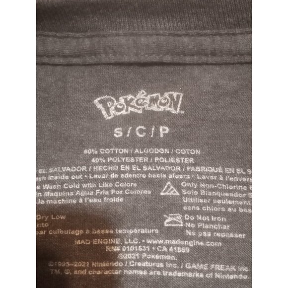 Pokémon Gray Pikachu Graphic T-shirt Crew Neck Adult Size Small S - Picture 8 of 10